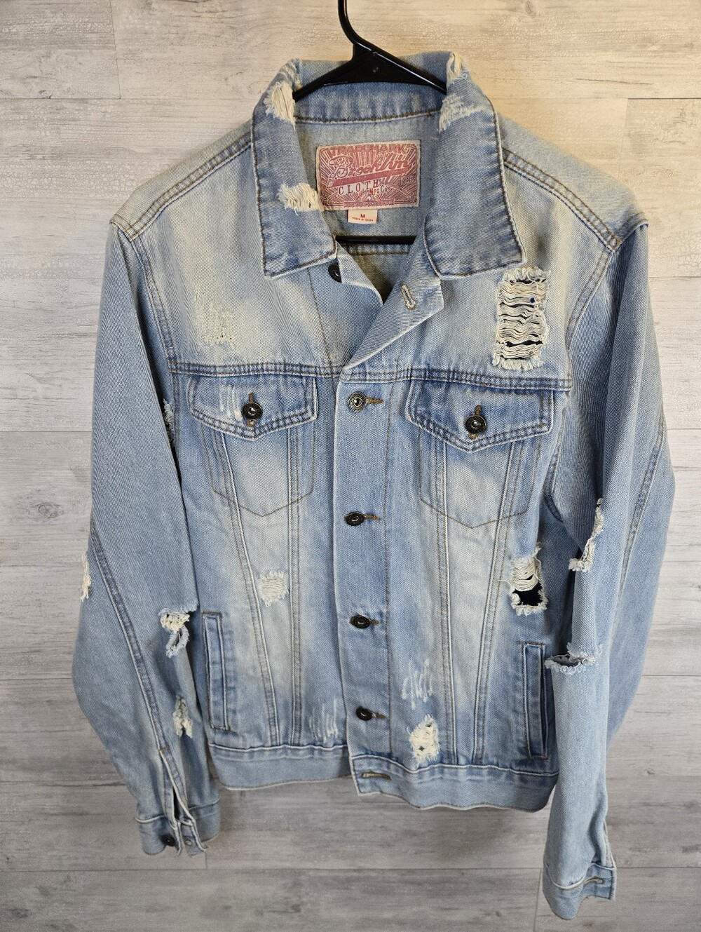 Trademark Brooklyn Cloth Mfg Co. Distressed Light Wash Denim Jacket